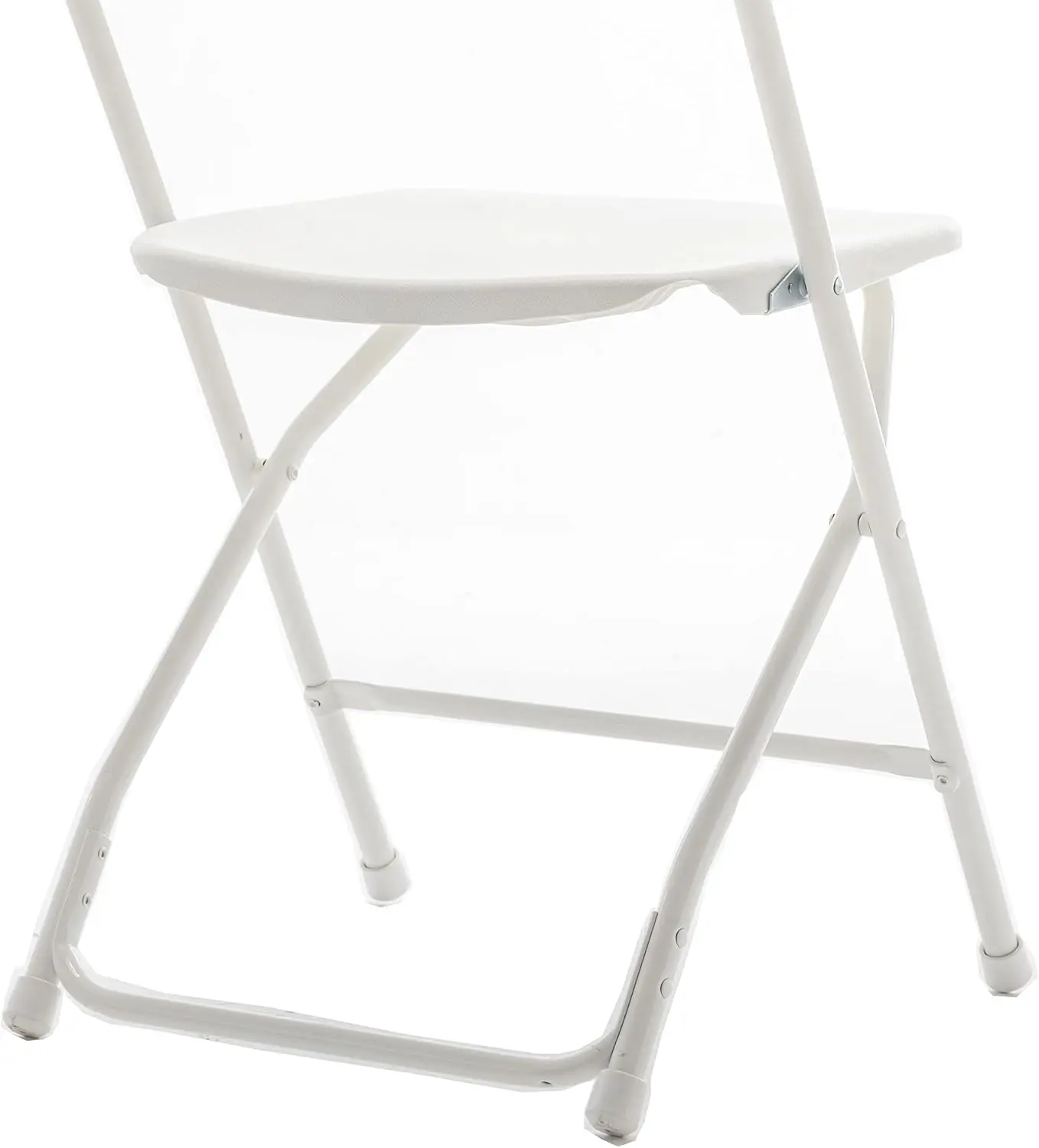 Set of 10, White Plastic Folding Chairs Steel Frame Commercial 650LB High Weight Capacity Event Chair Lightweight
