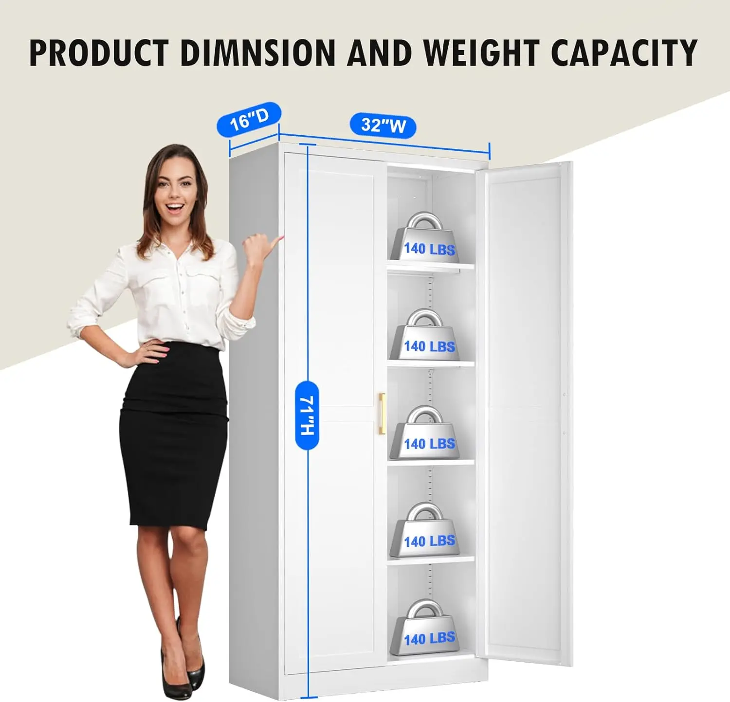 White Kitchen Pantry Cabinet, Pantry Storage Cabinet with Doors and Adjustable Shelves,71" Tall Freestanding Cupboard .