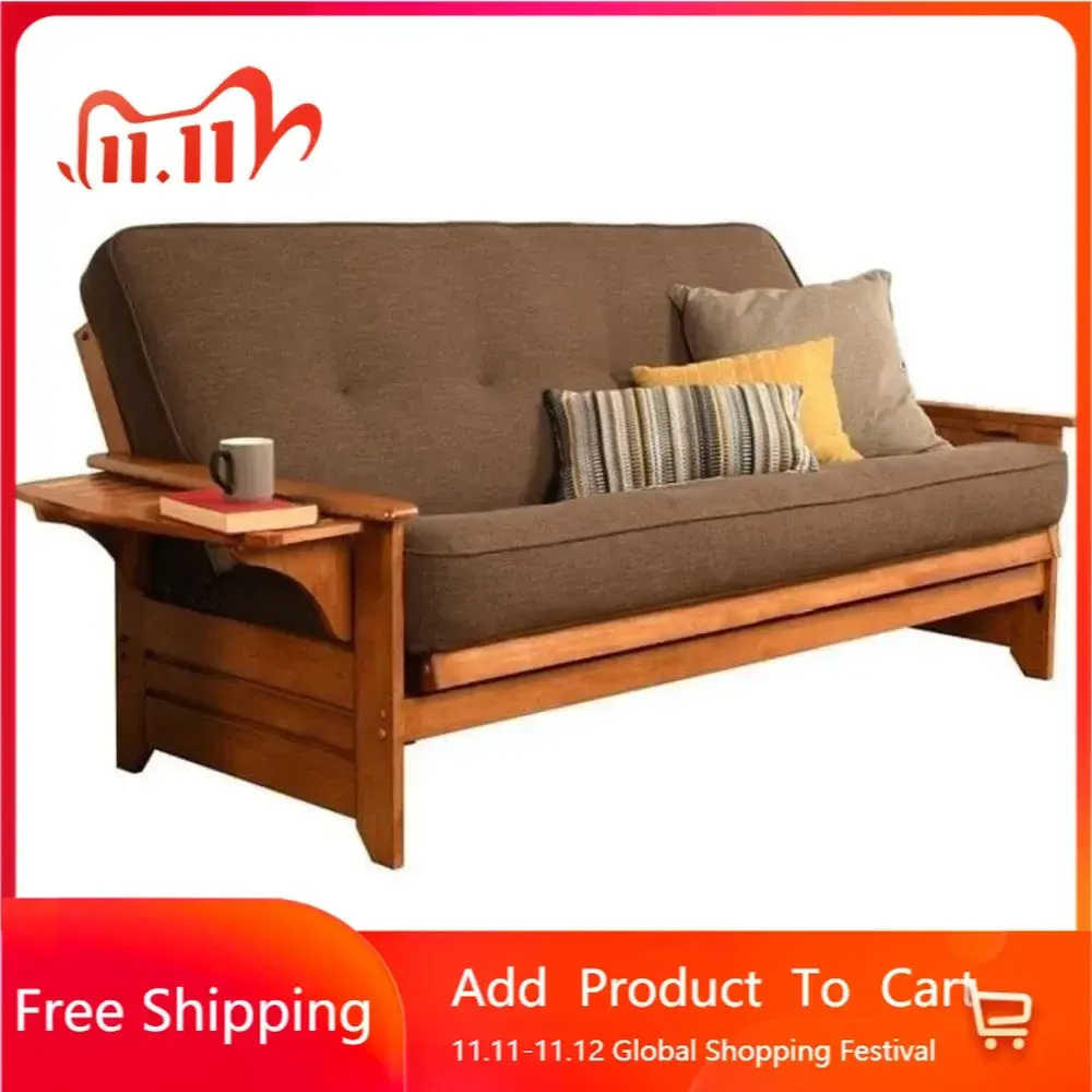 8" Full Size Spring Futon Mattress Replacement, Sleeper Sofa Bed Mattress, Linen Cocoa, Frame Not Included