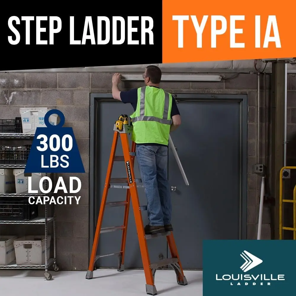 10-Foot Fiberglass Step Ladder, 300-Pound Load Capacity, Type IA, FS1510