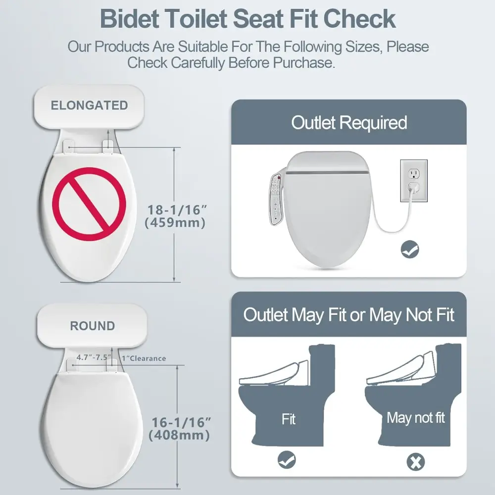 ZMA102D Bidet Toilet Seat, Round Smart Unlimited Warm Water, Vortex Wash, Electronic Heated, Warm Air Dryer, Rear and Front Was