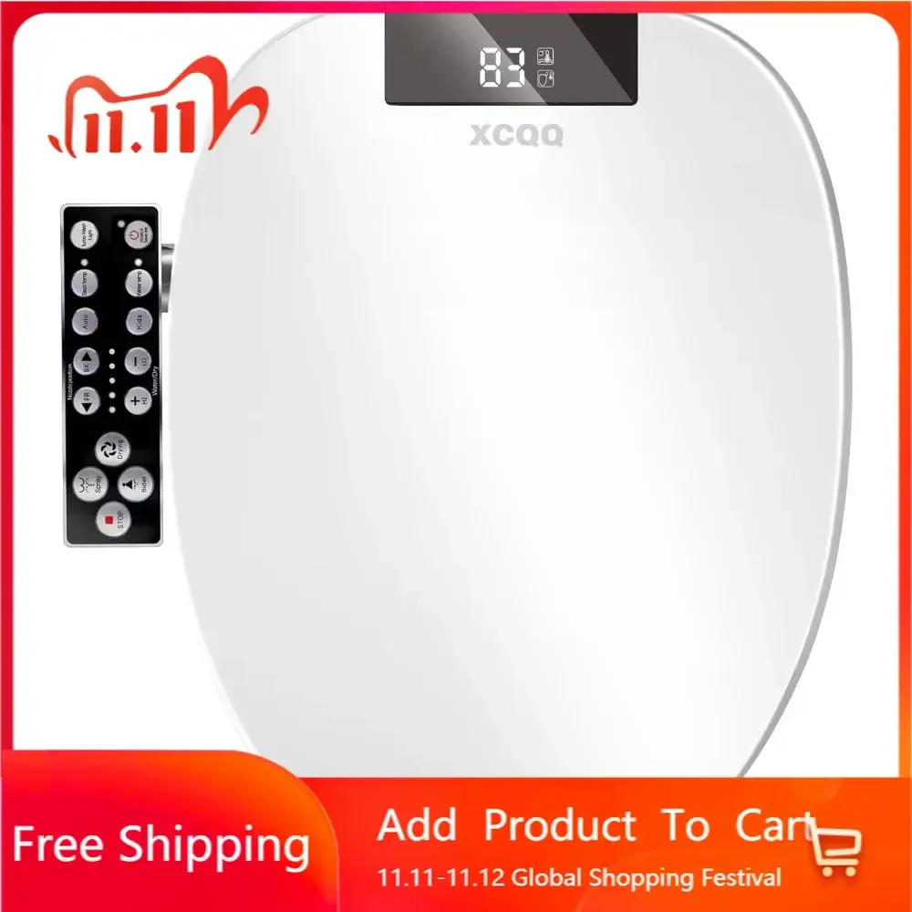 Bidet Toilet Seat Elongated, Unlimited Warm Water, Heated Toilet Seat, Warm Air Dryer, Rear and Feminine Washing, Soft Closed To