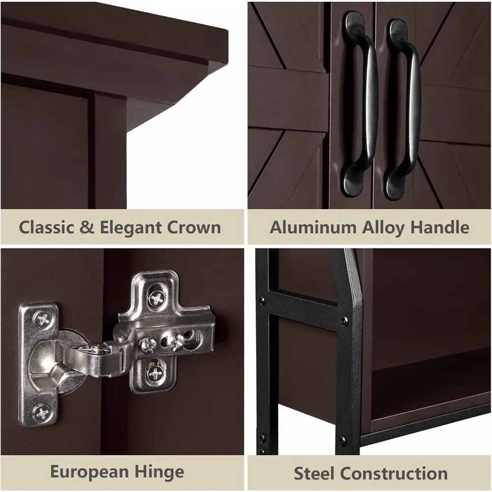 Over The Toilet Rack for Bathroom, Over The Toilet Storage Cabinet, Over Toilet Bathroom Organizer with Double Barn Doors Space