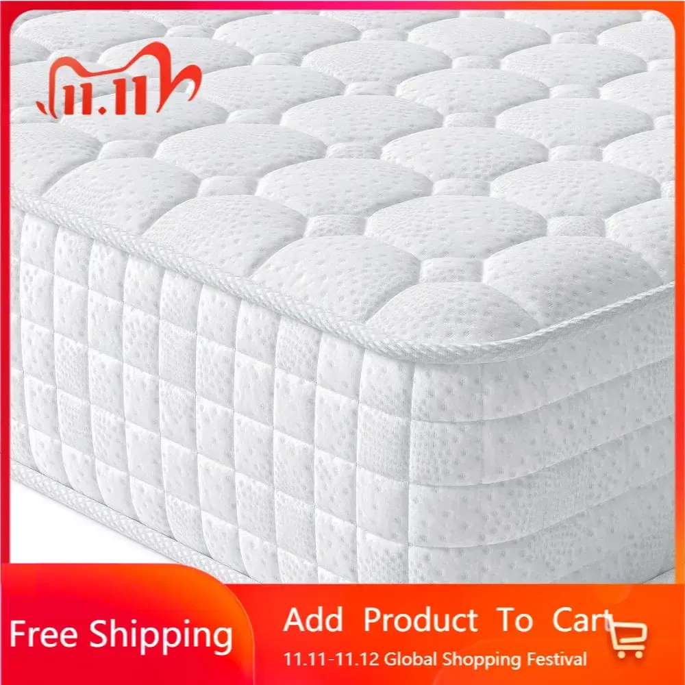 8 Inch Multilayer Hybrid Twin Mattress - Multiple Sizes & Styles Available, Ergonomic Design with Memory Foam and Pocket Spring