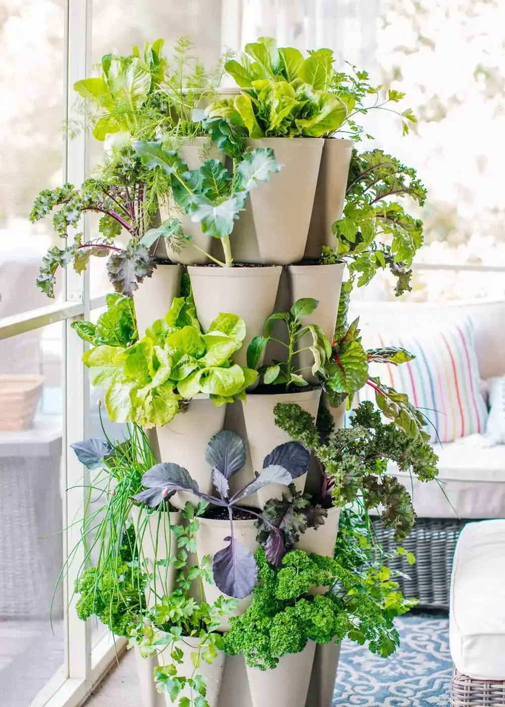 Patented Large 5 Tier Vertical Garden Planter with Patented Internal Watering System Great
