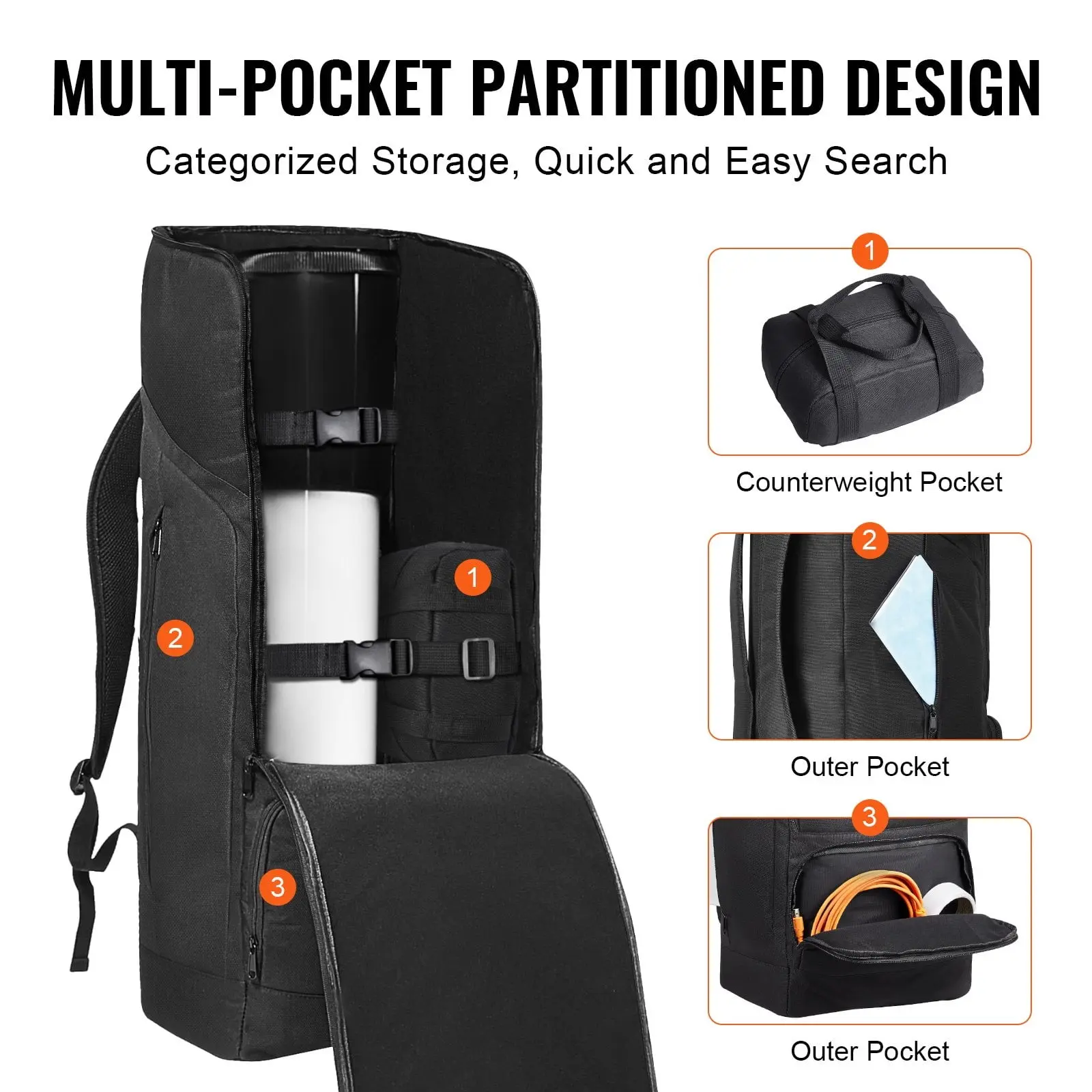 Telescope Case 29.9" Multipurpose Shock-Absorbent Telescope Storage Bag