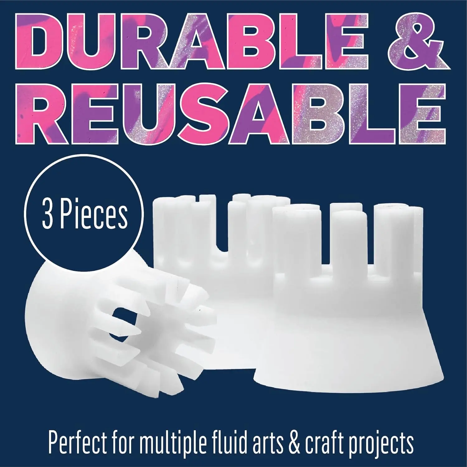 Slotted Drizzle, 3 Pack Strainer Tool Set Perfect for Fluid Paint Pouring Arts and Crafts Projects, 50419
