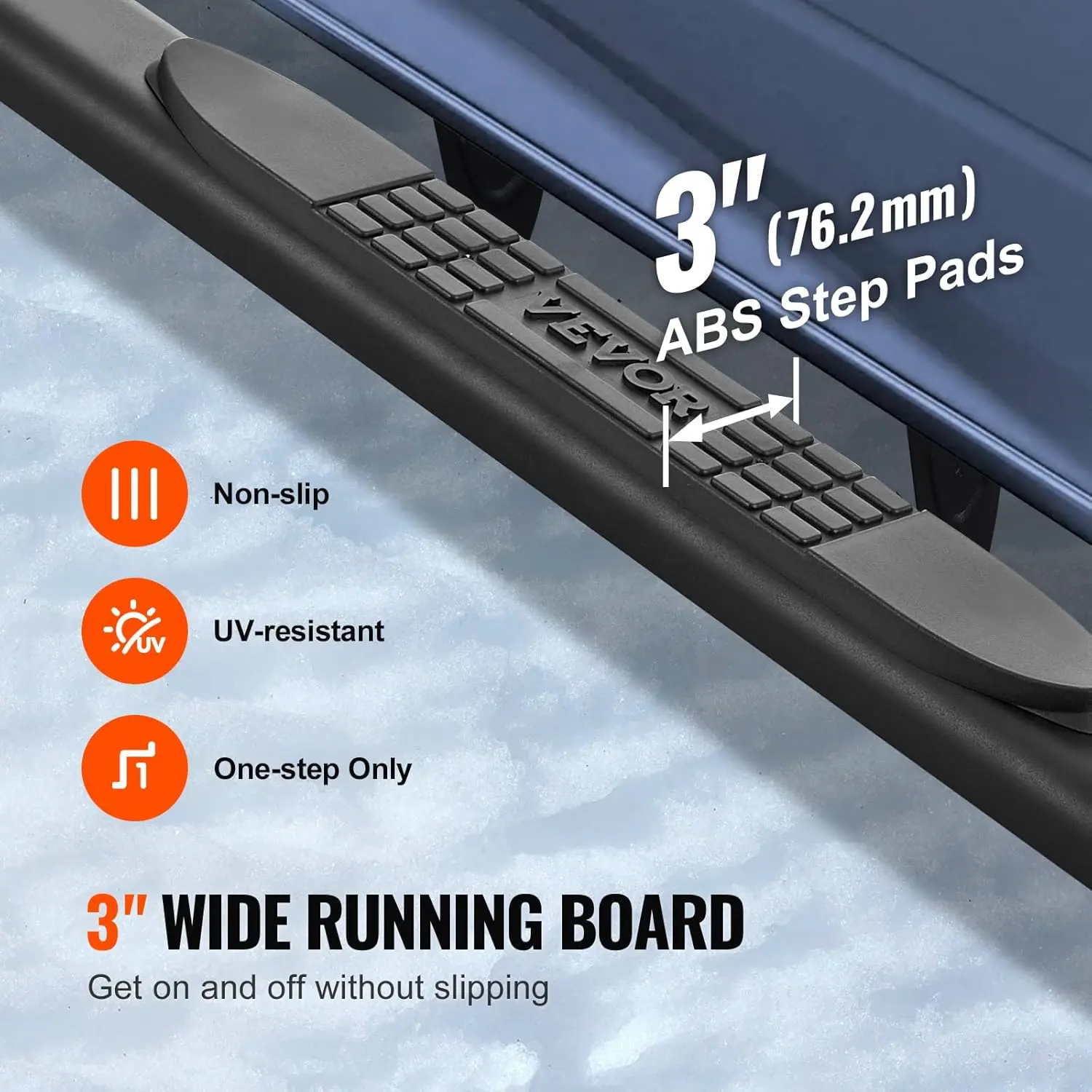 Running Boards,3" Step Bars Compatible with 2005-2023 Toyota Tacoma-Crew Cab,4 Full-size Doors Carbon Steel Side Steps Nerf Bars