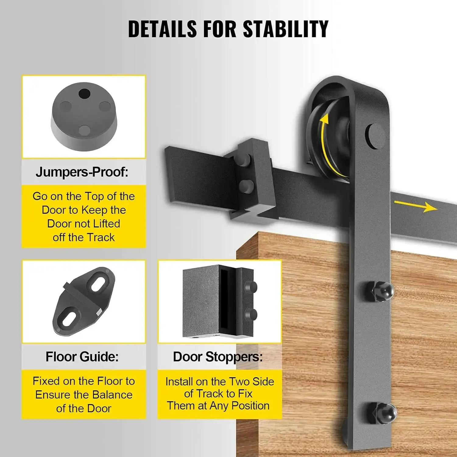 Sliding Barn Door Hardware Kit, 10FT Barn Door Kit, 330LBS Load-Bearing Double Barn Door Hardware Kit