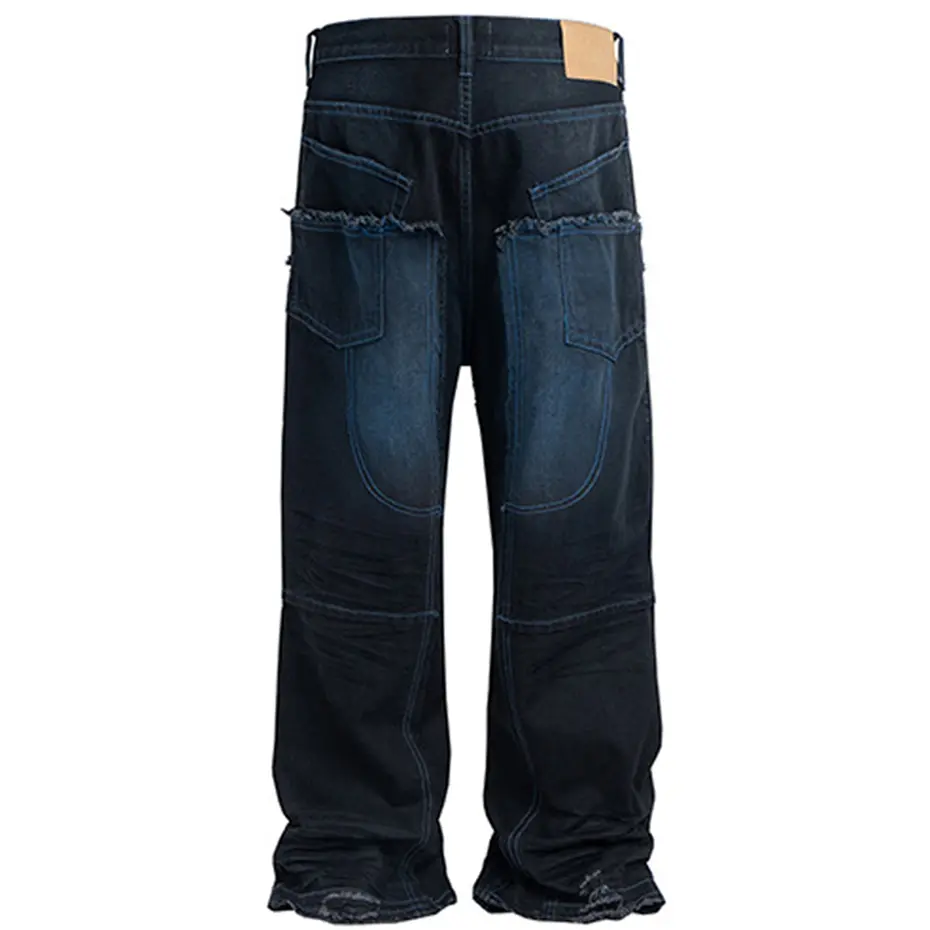 Streetwear Hip Hop Baggy Jeans Men Harajuku Loose Straight Denim Pants Vintage Blue Jeans