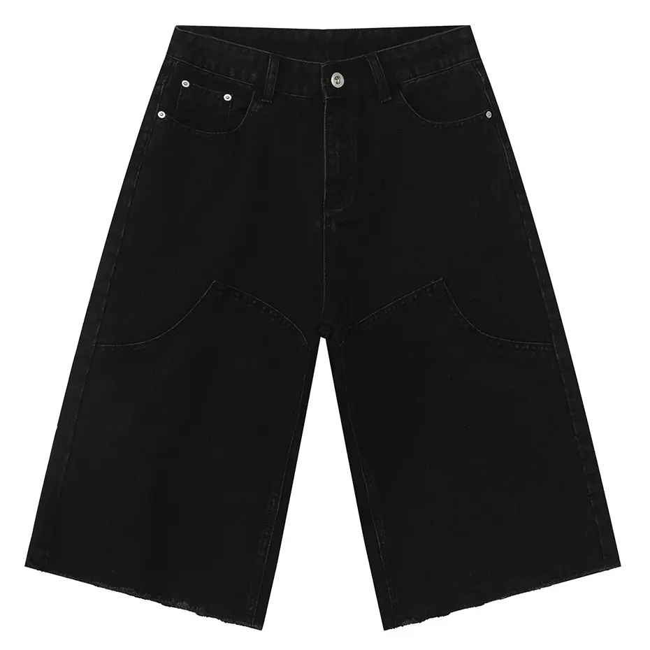Summer Wide Leg Denim Shorts Streetwear Harajuku Vintage Baggy Jeans Shorts Men Casual Loose Shorts