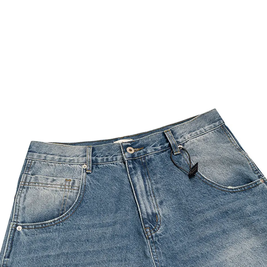Vintage Baggy Jeans Men's Streetwear Harajuku Hip Hop Jeans Blue Loose Straight Denim Pants