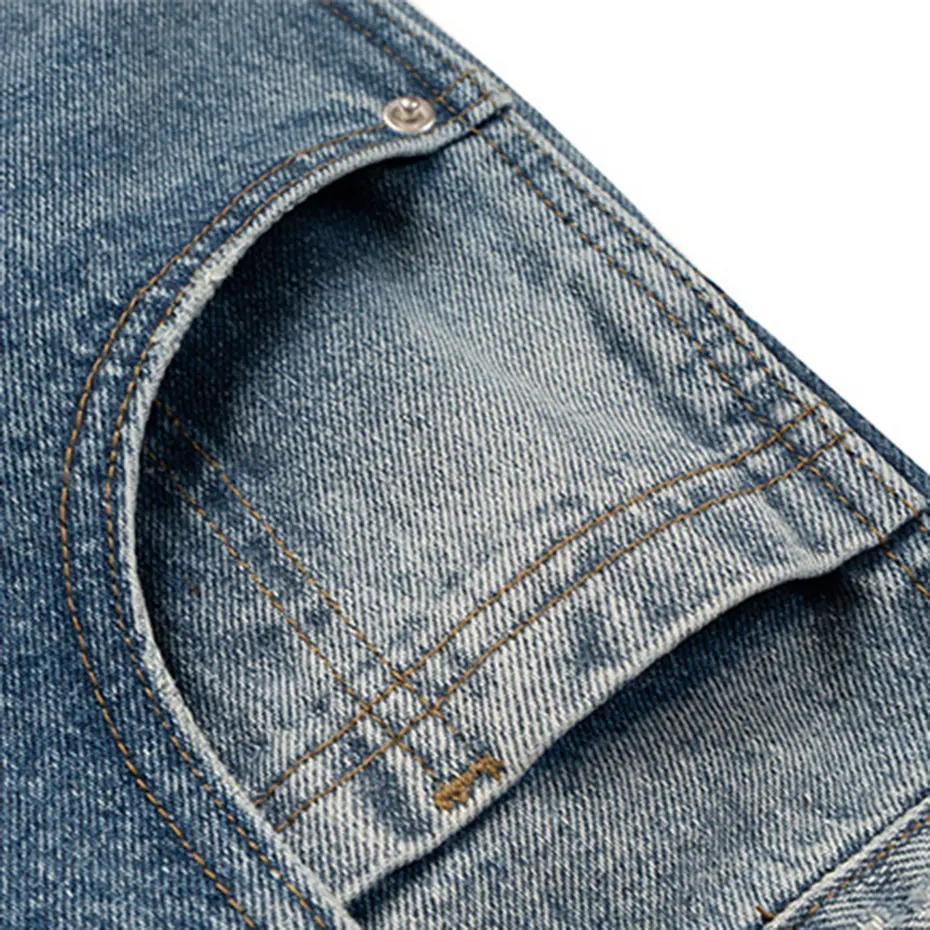 Vintage Baggy Jeans Men's Streetwear Harajuku Hip Hop Jeans Blue Loose Straight Denim Pants