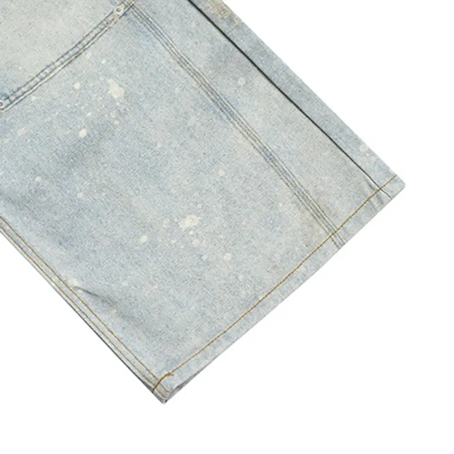 Keychain Graphic Vintage Baggy Jeans Streetwear Harajuku Hip Hop Jeans Man Casual Loose Straight Denim Pants