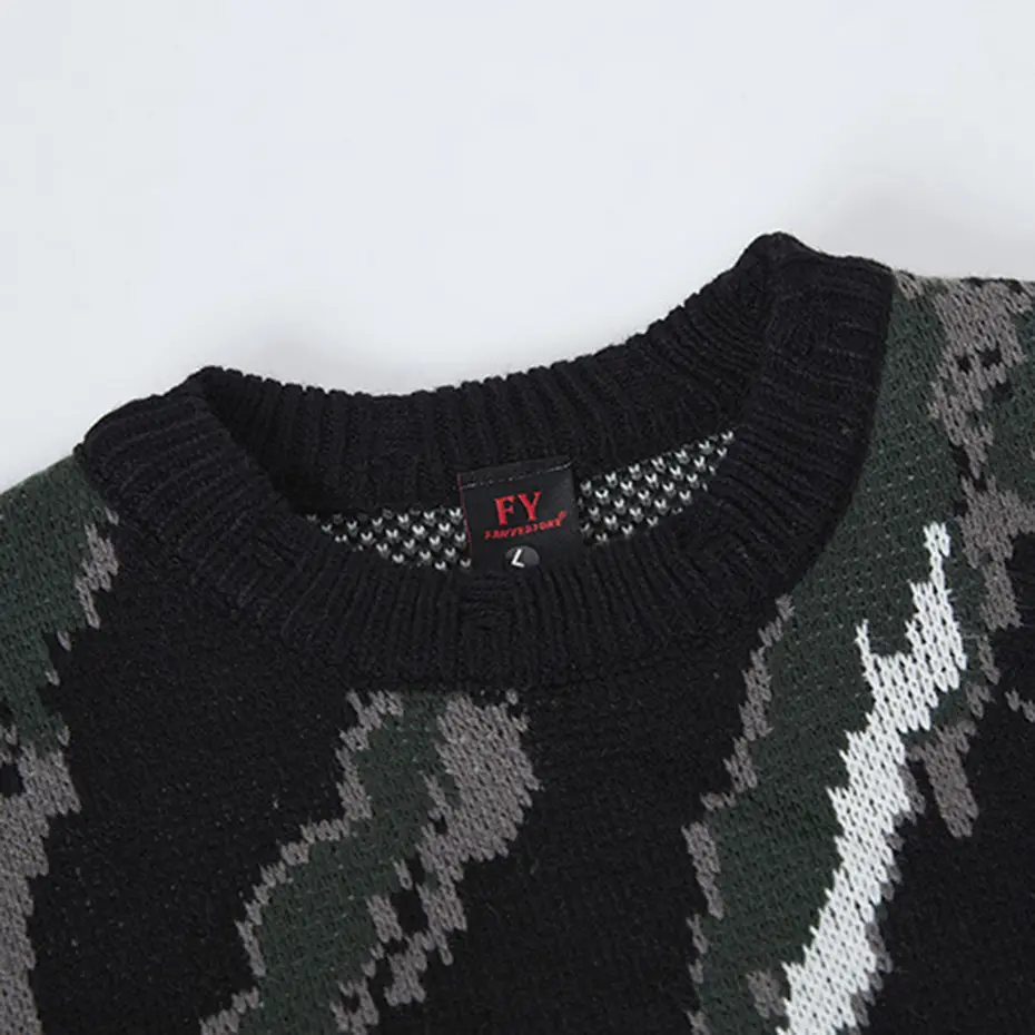 Streetwear Harajuku Hip Hop Oversized Sweaters 2025 Men Loose Casual Knitted Jumper Color Block Patchwork Pullover Sweaters