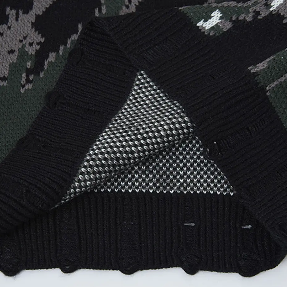 Streetwear Harajuku Hip Hop Oversized Sweaters 2025 Men Loose Casual Knitted Jumper Color Block Patchwork Pullover Sweaters