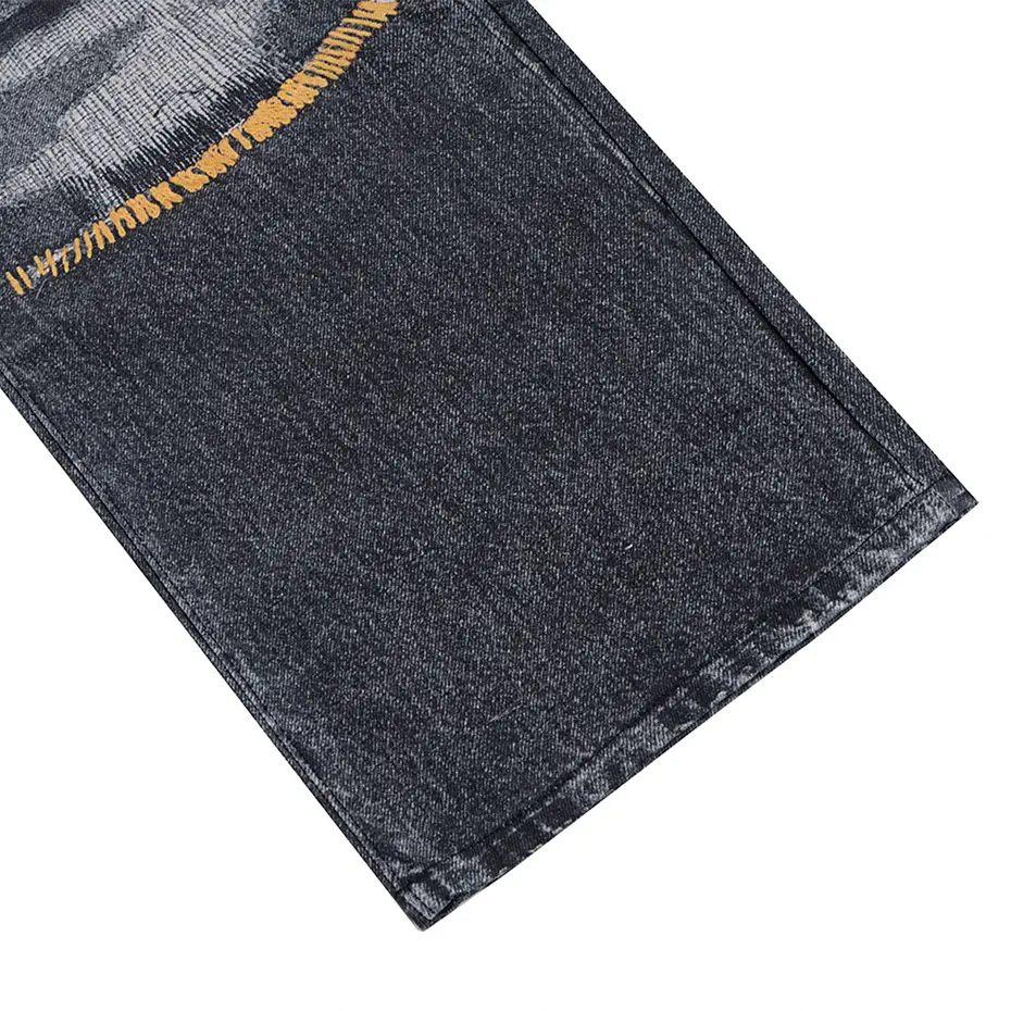 Vintage Baggy Jeans 3D Graphic Loose Straight Denim Pants Men Streetwear Harajuku Hip Hop Jeans