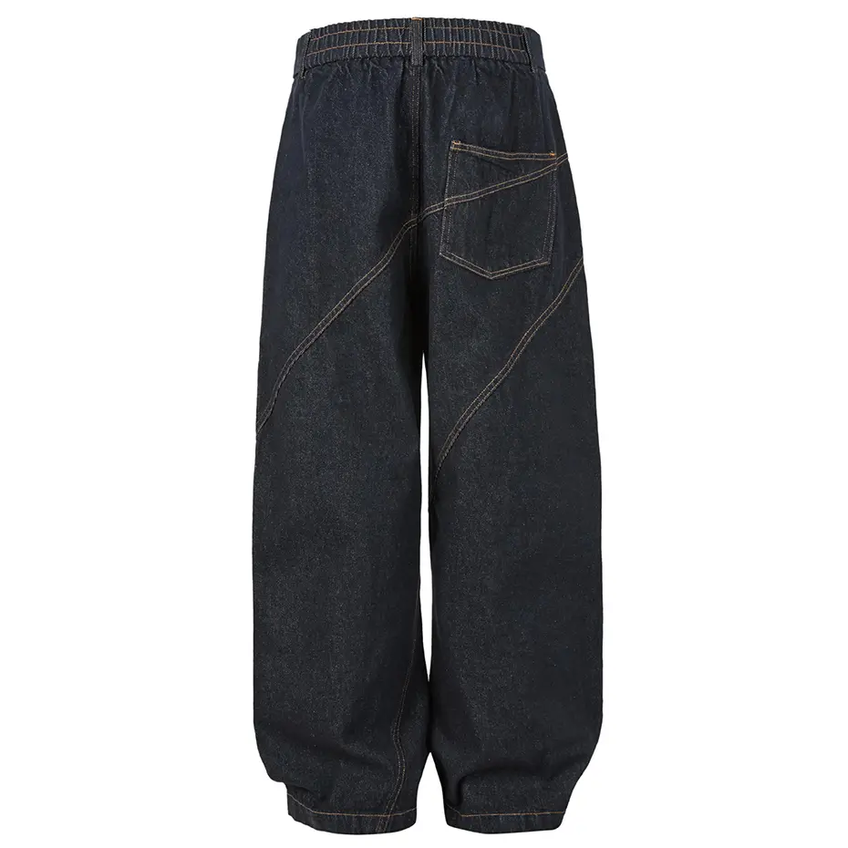 Wide Leg Baggy Jeans Irregular Patchwork Loose Straight Denim Pants Men Harajuku Hip Hop Streetwear Jeans for Male