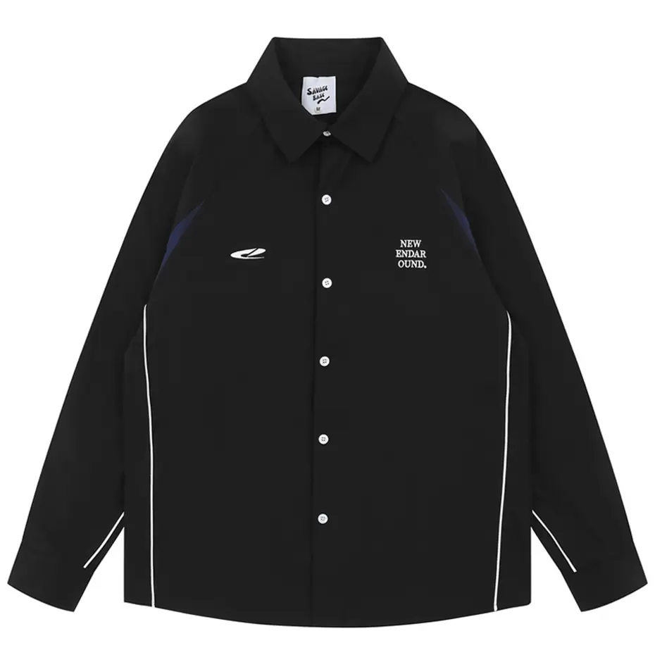 Vintage Long Sleeve Shirts Streetwear Harajuku Hip Hop Shirts Loose Casual Button Up Blouse