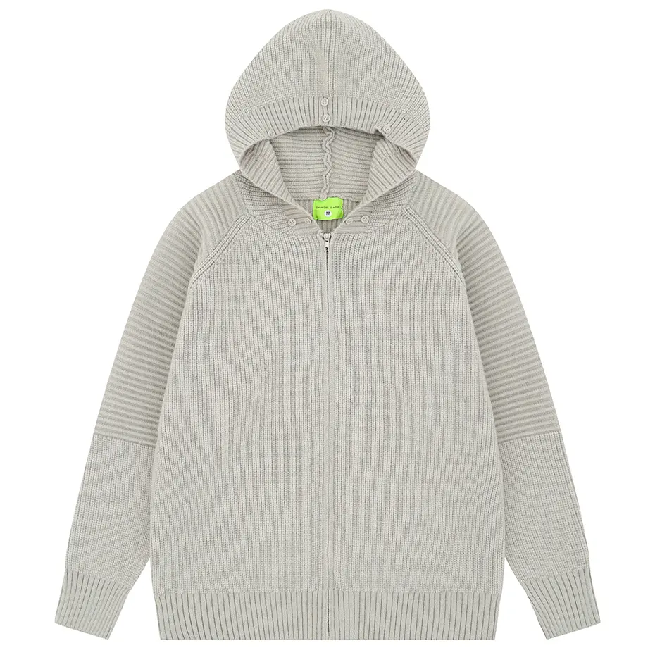 Fur Collar Sweaters Harajuku Oversized Hooded Knitted Sweaters Solid Loose Casual Jumper Streetwear Hip Hop Sweaters