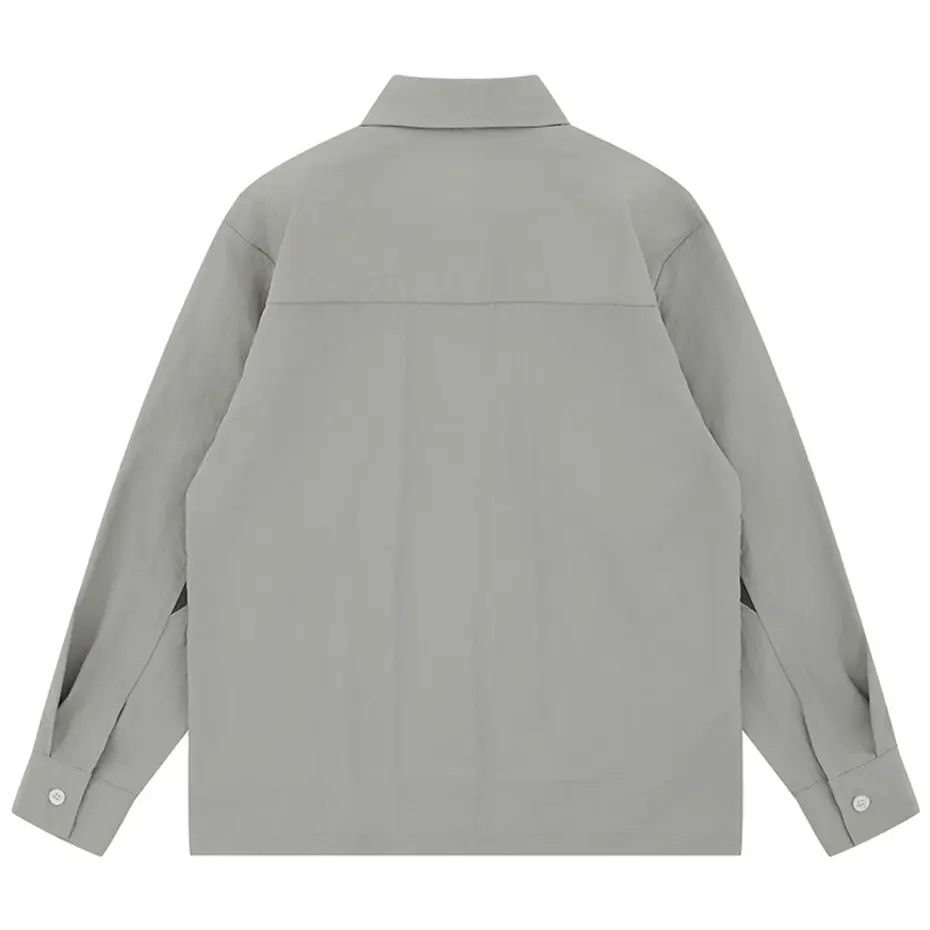 Reflective Striped Patchwork Shirts Men Streetwear Harajuku Hip Hop Oversized Shirts Long Sleeve Button Up Blouse Shirts