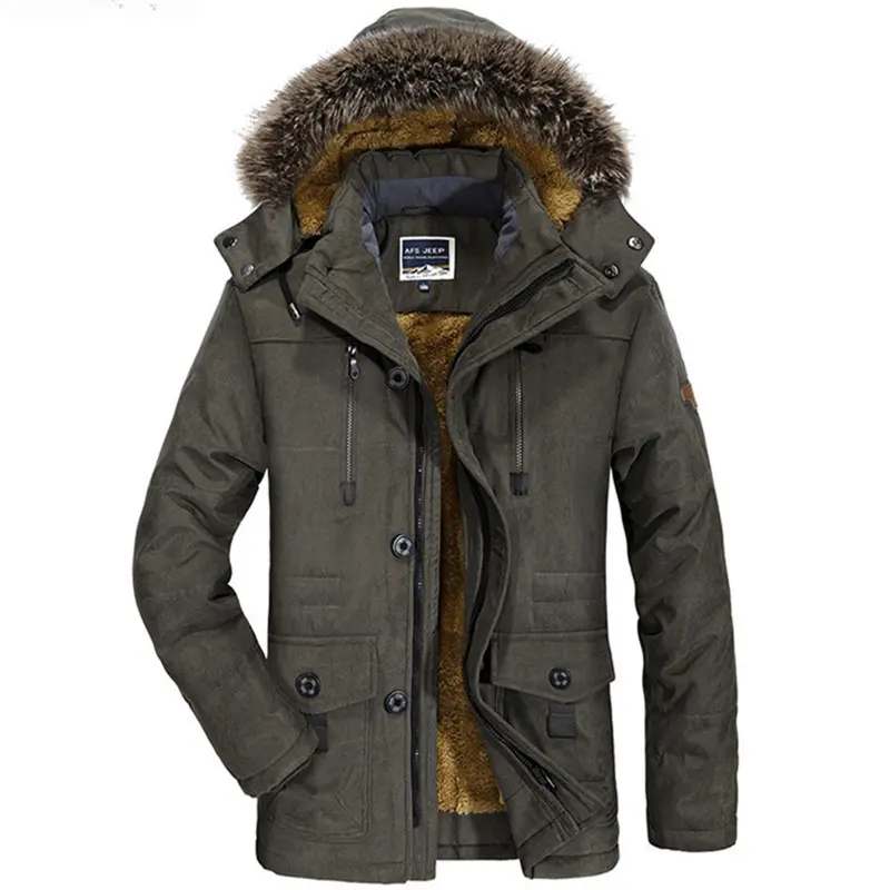 New Winter Men Hooded Fur Collar Long Down Jackets Overcoats Male Multiple Pockets Warm Parkas Quality Man Casual Chaquetas 7XL