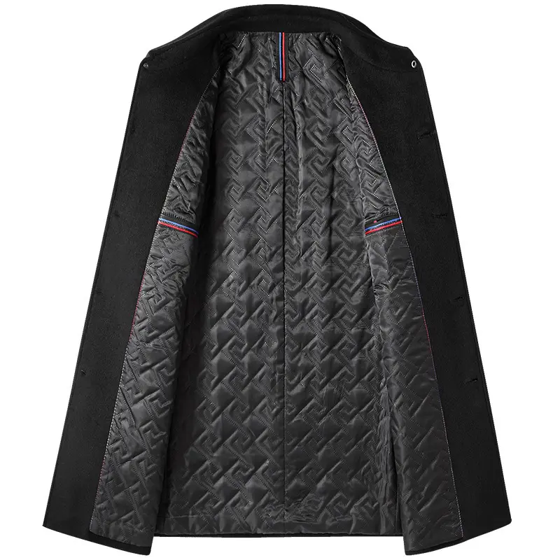 New Winter Men Lapel Business Casual Trench Coats Woolen Blends Overcoats Male Cashmere Trench Coats Man Long Jackets Coats 5XL