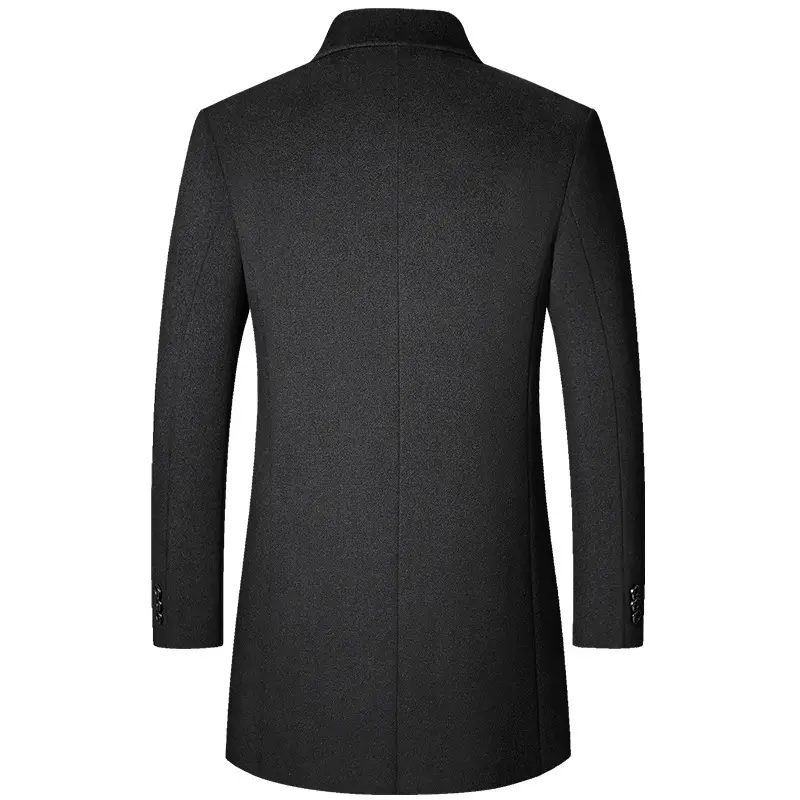 New Winter Men Lapel Business Casual Trench Coats Woolen Blends Overcoats Male Cashmere Trench Coats Man Long Jackets Coats 5XL