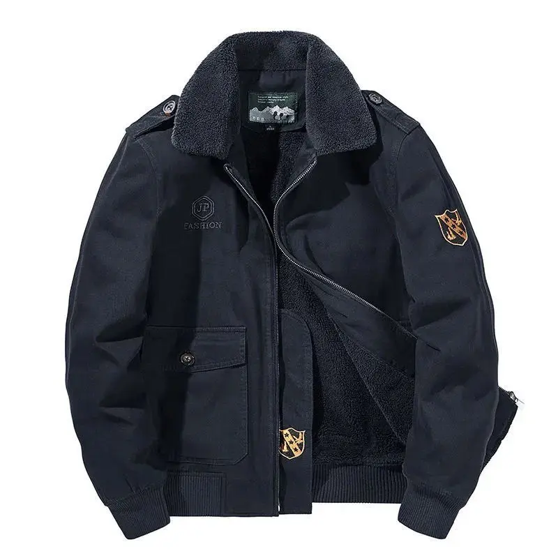 New Winter Men Fleece Warm Bomber Jackets Fur Collar Down Coats Parkas Quality Male Cotton Casual Jackets Winter Clothing Size 5