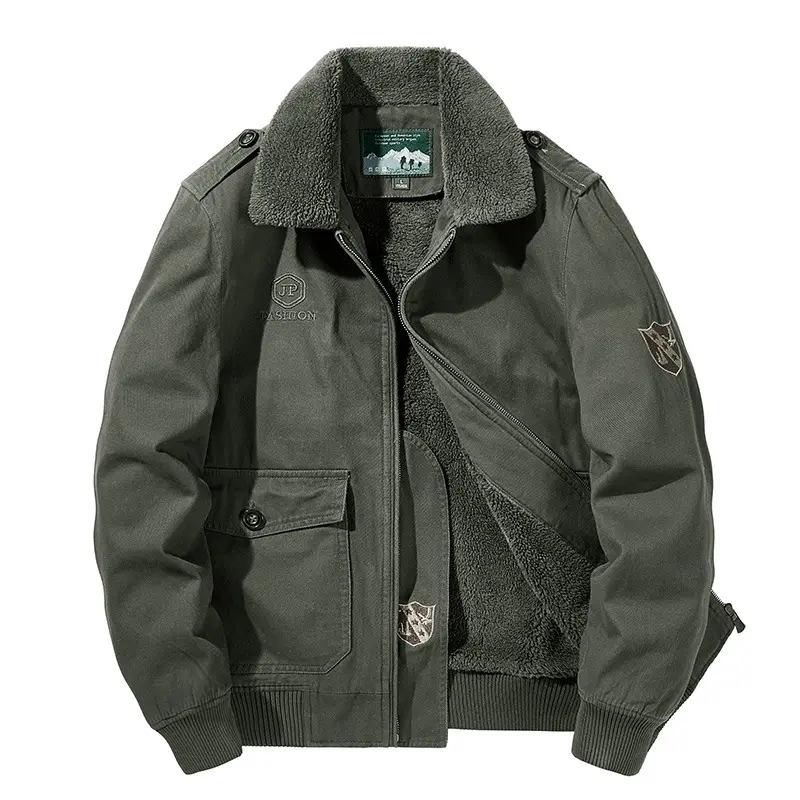New Winter Men Fleece Warm Bomber Jackets Fur Collar Down Coats Parkas Quality Male Cotton Casual Jackets Winter Clothing Size 5