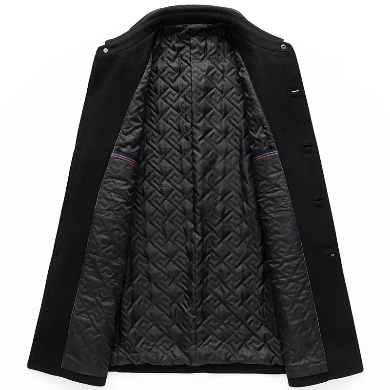 New Winter Men Lapel Business Casual Trench Coats Long Jackets Overcoats Male Cashmere Trench Coats Man Woolen Blends Coats 5XL