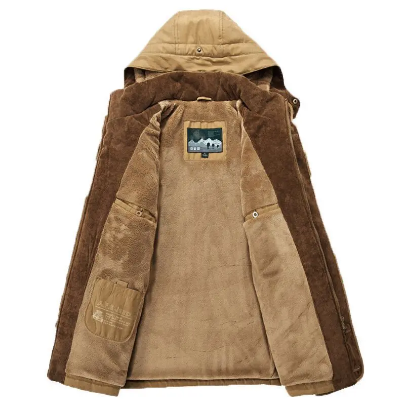 7XL Men Long Winter Coats Down Jackets Hooded Casual Warm Parkas Good Quality Male Fit Winter Coats Multi-pocket Cargo Jackets