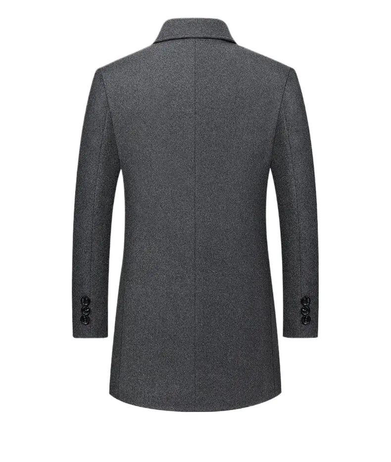 New Winter Men Lapel Business Casual Trench Coats Long Jackets Overcoats Male Cashmere Trench Coats Man Woolen Blends Coats 5XL