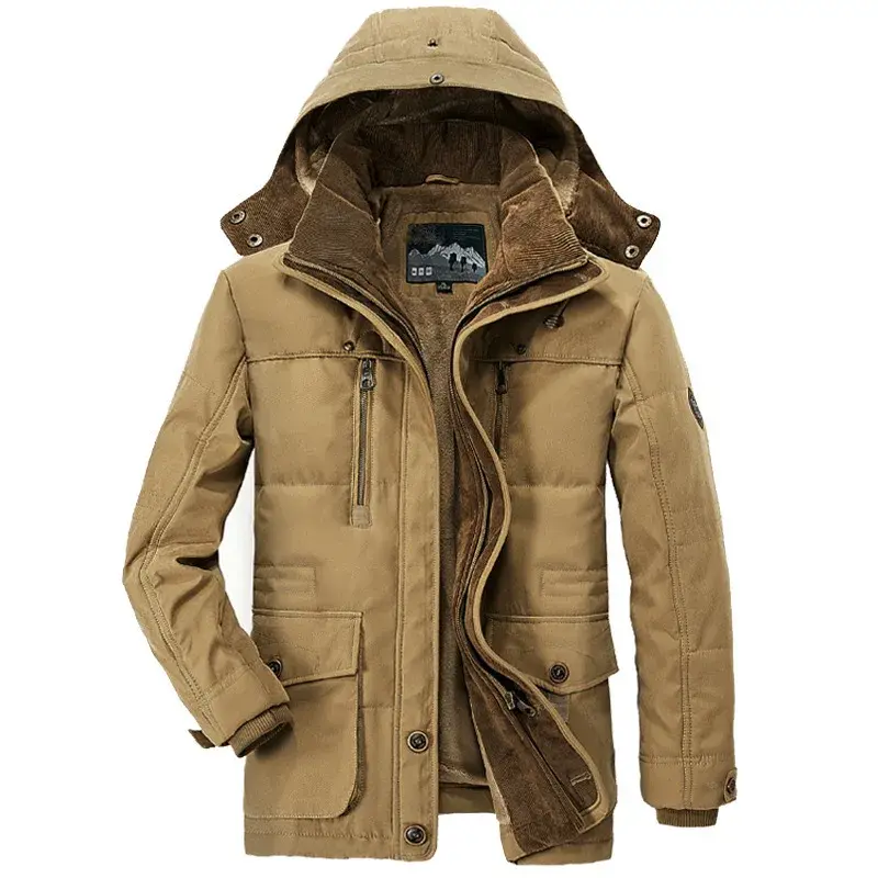 7XL Men Long Winter Coats Down Jackets Hooded Casual Warm Parkas Good Quality Male Fit Winter Coats Multi-pocket Cargo Jackets