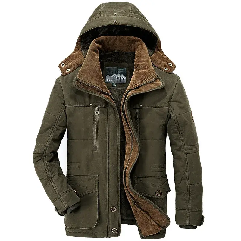 7XL Men Long Winter Coats Down Jackets Hooded Casual Warm Parkas Good Quality Male Fit Winter Coats Multi-pocket Cargo Jackets