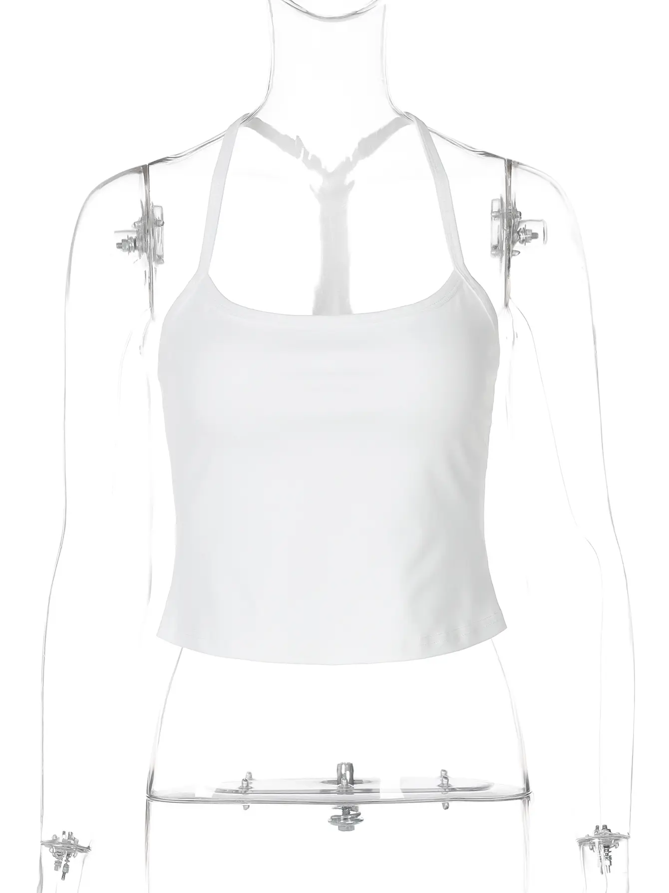 Hugcitar 2025 Summer Solid Slips Backless Sexy Crop Camis Top Women Fashion Y2K Clothes Streetwear Sport Party Club Wholesale