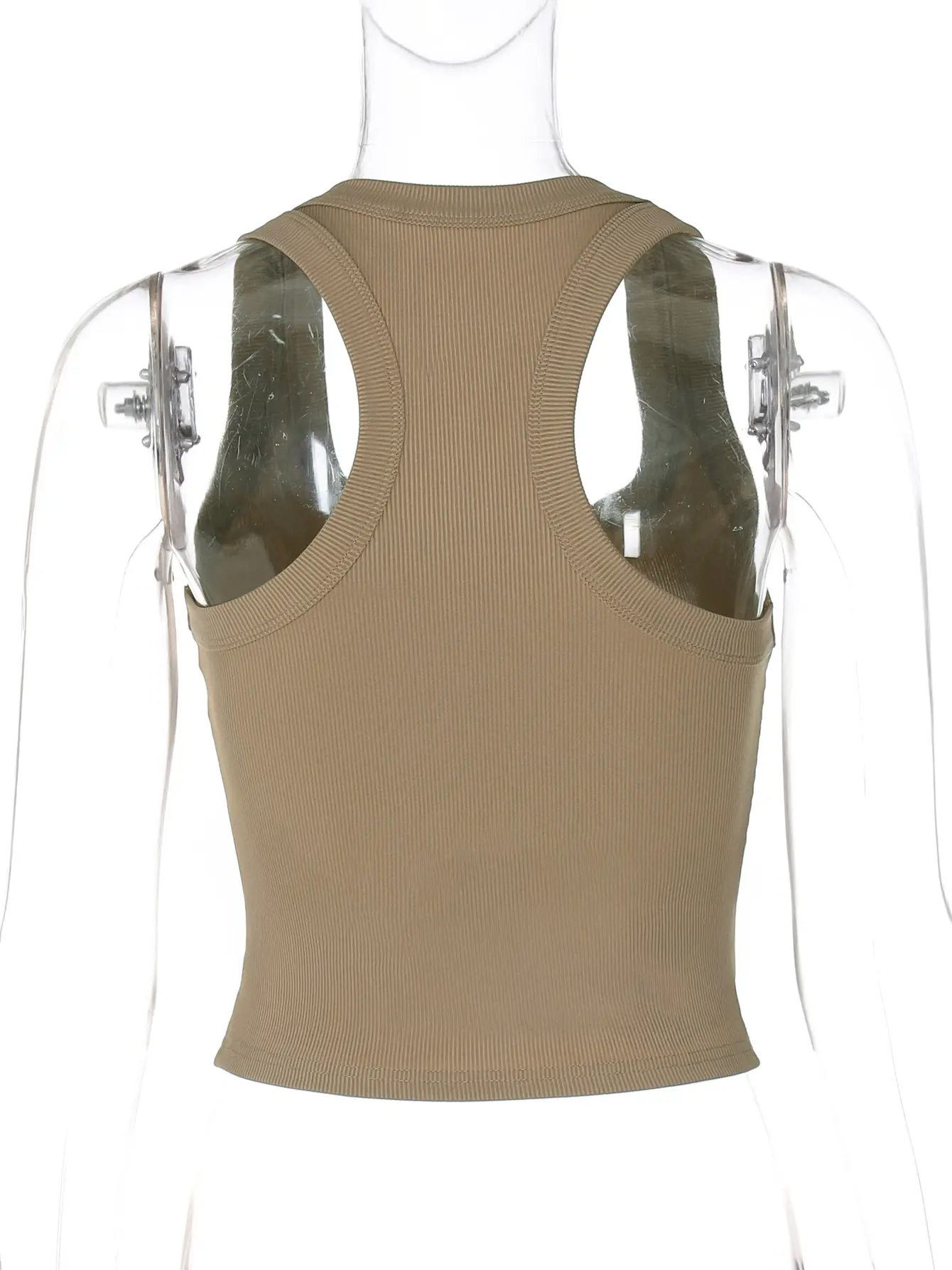 Hugcitar 2025 Summer Ribbed Square Collar Solid Sexy Slim Crop Tank Top Fashion Women Outfit Streetwear Sport Festival Wholesale