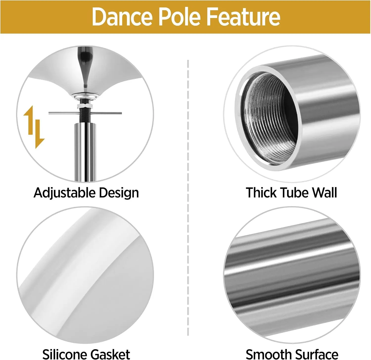 Professional Dance Pole Spinning Static Dancing Pole Portable Removable 45mm Dance Pole Kit for Exercise Club Party Pub