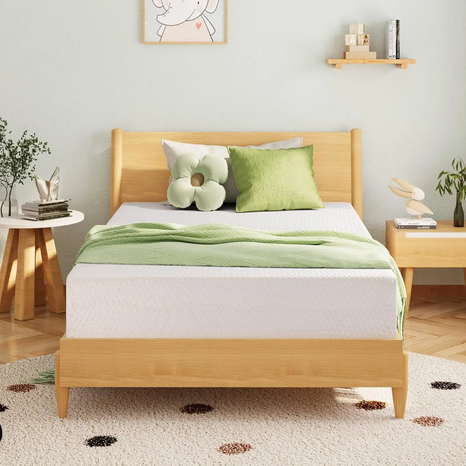 Full Size Memory Foam Mattress, 8 Inch Bed Mattress in A Box with Cooling Green Tea Gel,Pressure Relief with Medium Firm Support