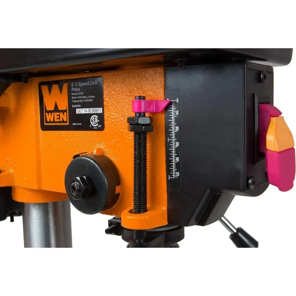 4208T 2.3-Amp 8-Inch 5-Speed Cast Iron Benchtop Drill Press,Black/Orange