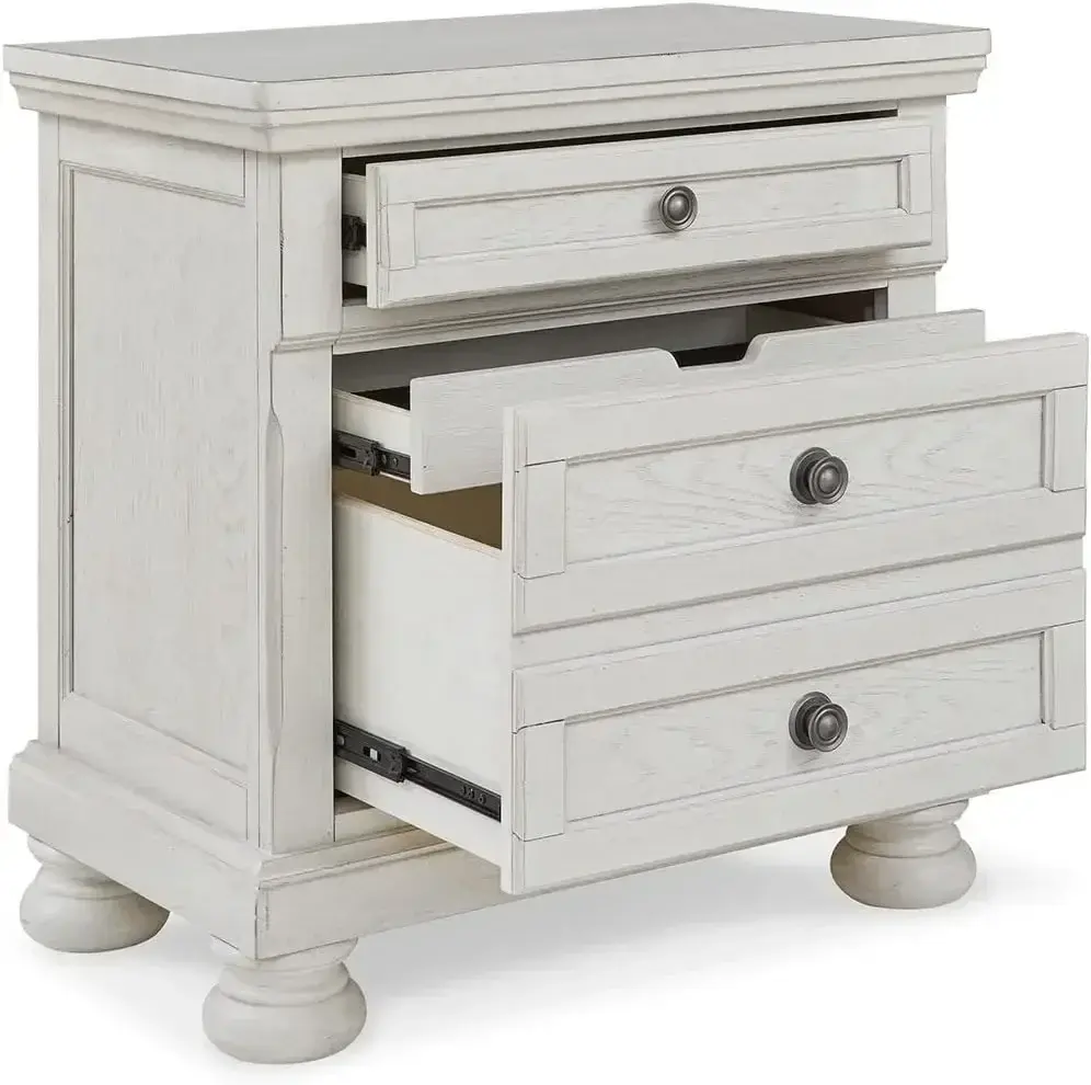 Robbinsdale Traditional 2 Drawer Night Stand, White