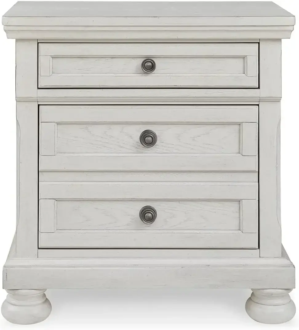 Robbinsdale Traditional 2 Drawer Night Stand, White