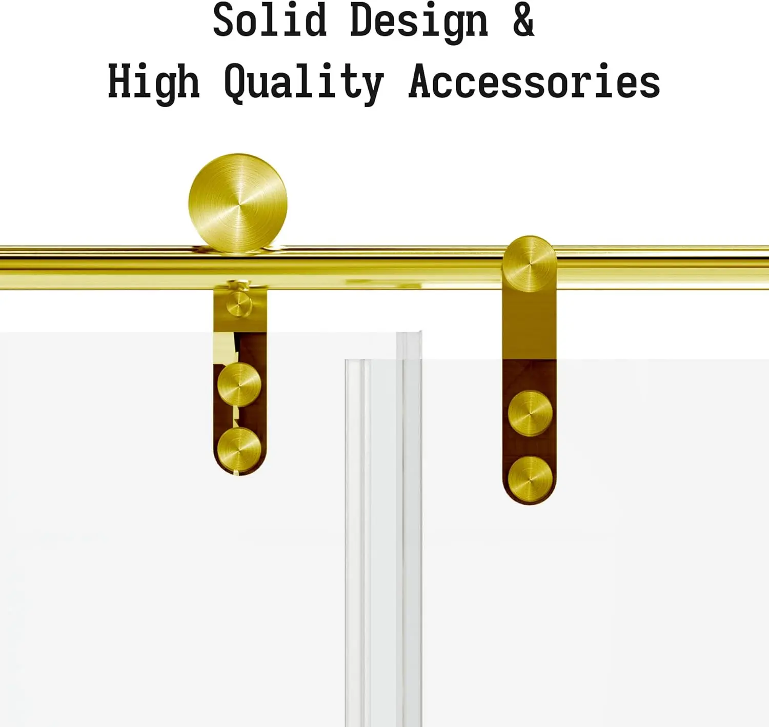 Frameless Slidable Shower Door, 56-60" W × 76" H, 5/16" Clear Tempered Glass, Gold Stainless Steel Handle, Noiseless, Waterproof