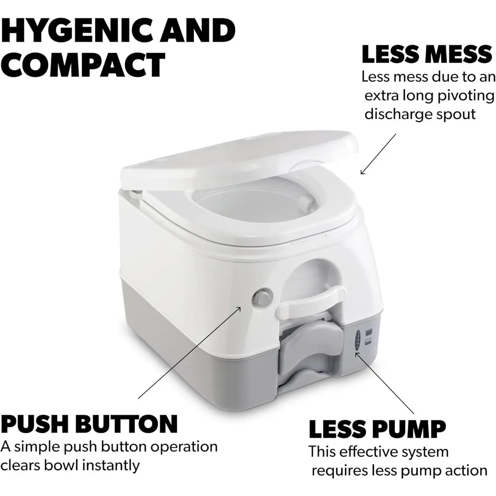 1223.0154 301097206 970-Series Portable Toilet - 2.6 Gallon, Gray