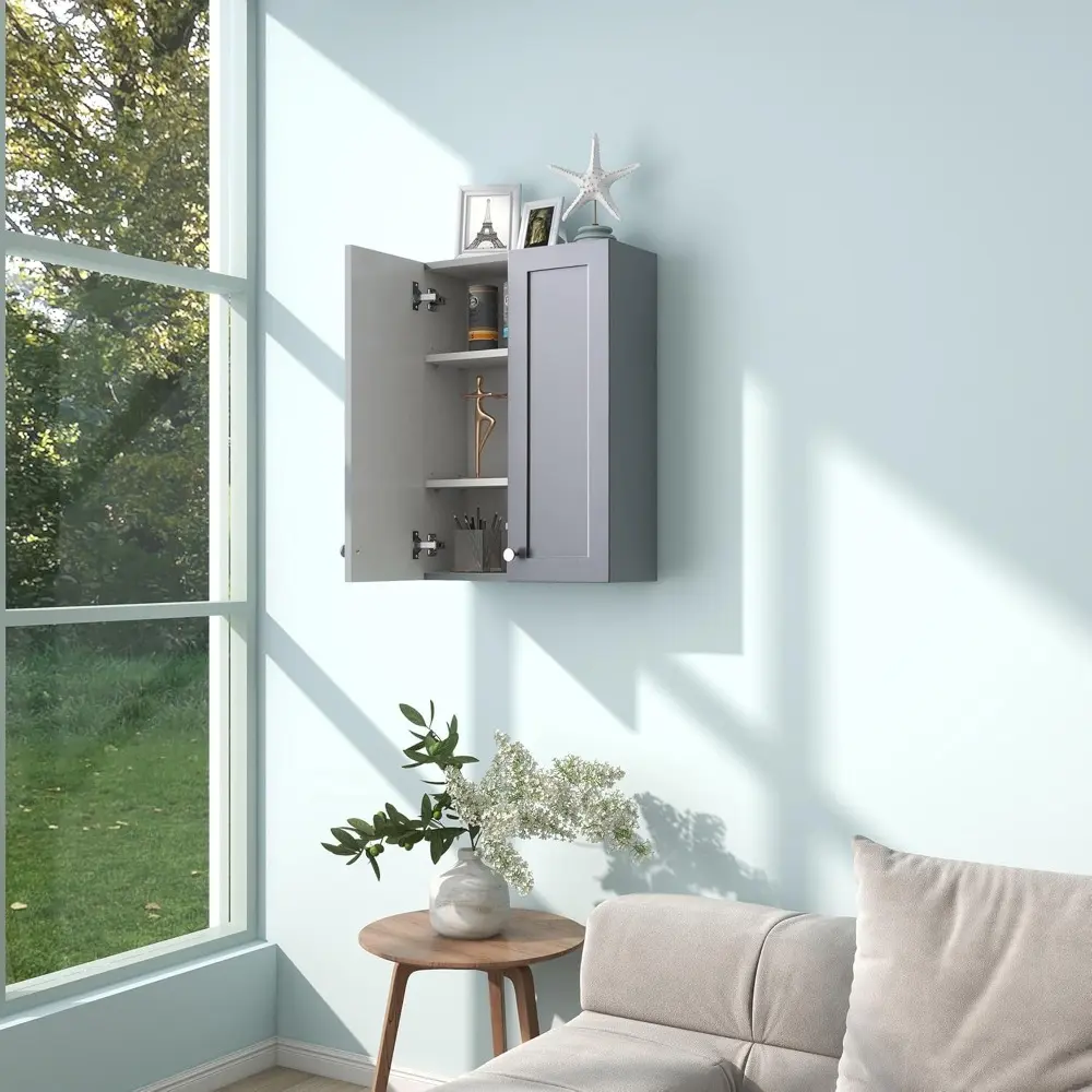 Bathroom Wall Cabinet, Over The Toilet Storage Cabinet, 19 x 27 inch Medicine Cabinet with Adjustable Shelves, Hanging Cabinet G