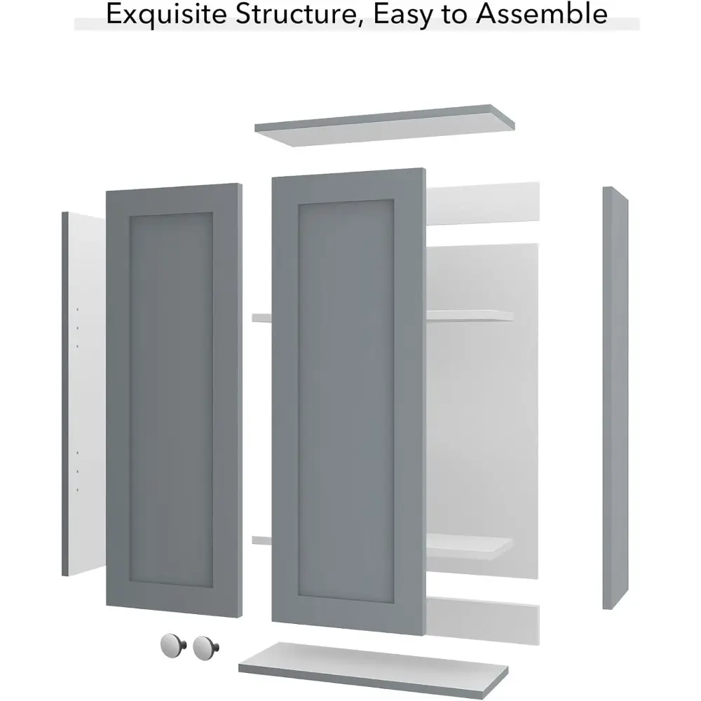 Bathroom Wall Cabinet, Over The Toilet Storage Cabinet, 19 x 27 inch Medicine Cabinet with Adjustable Shelves, Hanging Cabinet G
