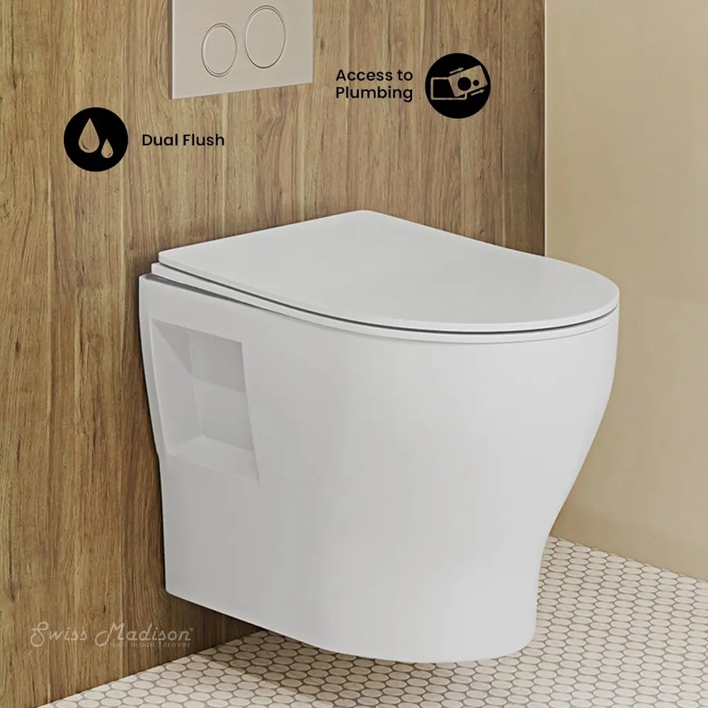 Ivy II Wall-Hung Elongated Toilet Bowl Glossy White