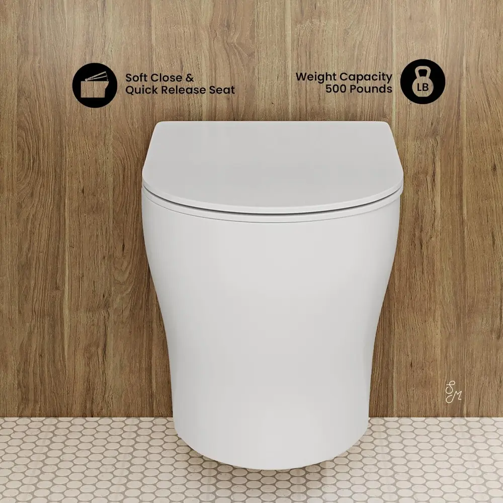 Ivy II Wall-Hung Elongated Toilet Bowl Glossy White