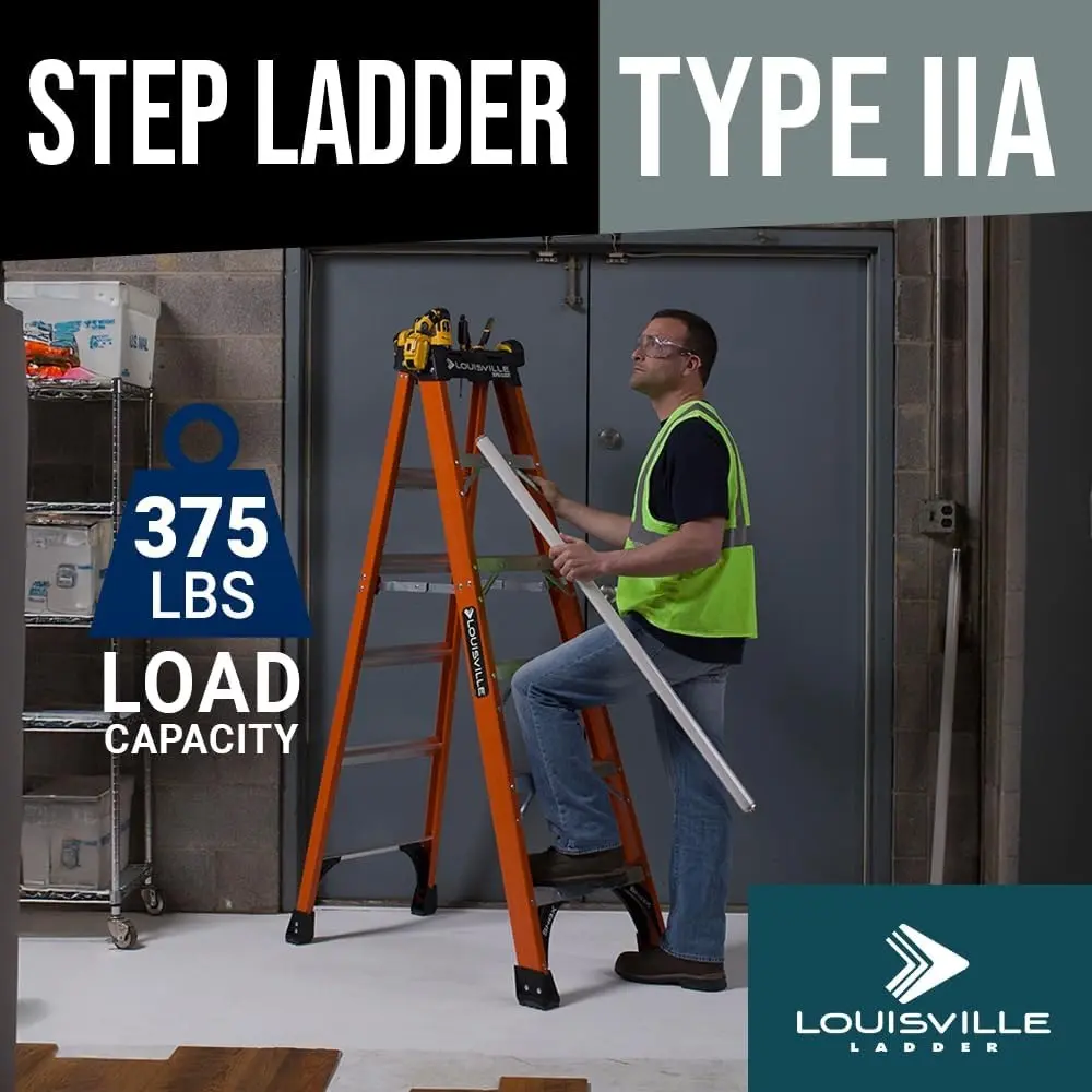 10-Foot Fiberglass Step Ladder, 375-Pound Load Capacity, Type IAA, FS1410HD