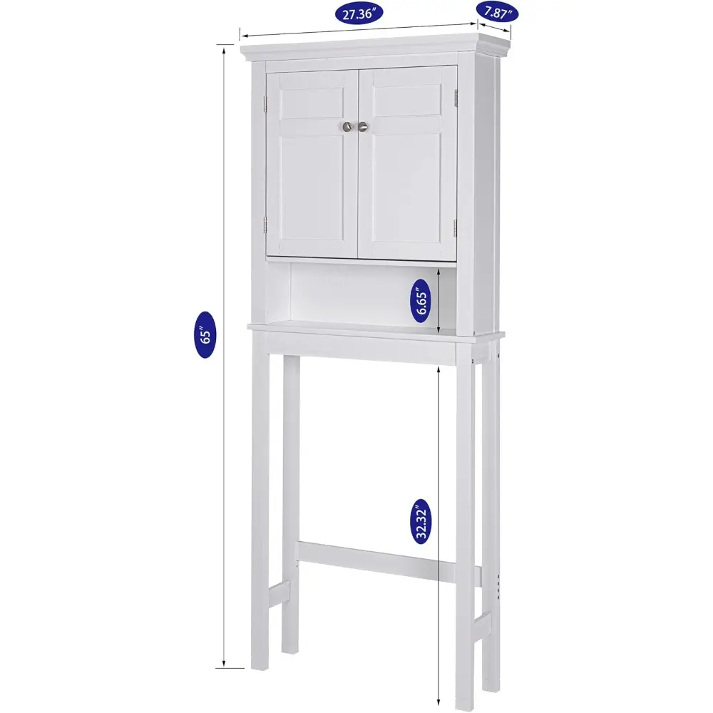 Over The Toilet Storage Cabinet, Bathroom Shelf Over The Toilet, Over Toilet Bathroom Organizer (White)